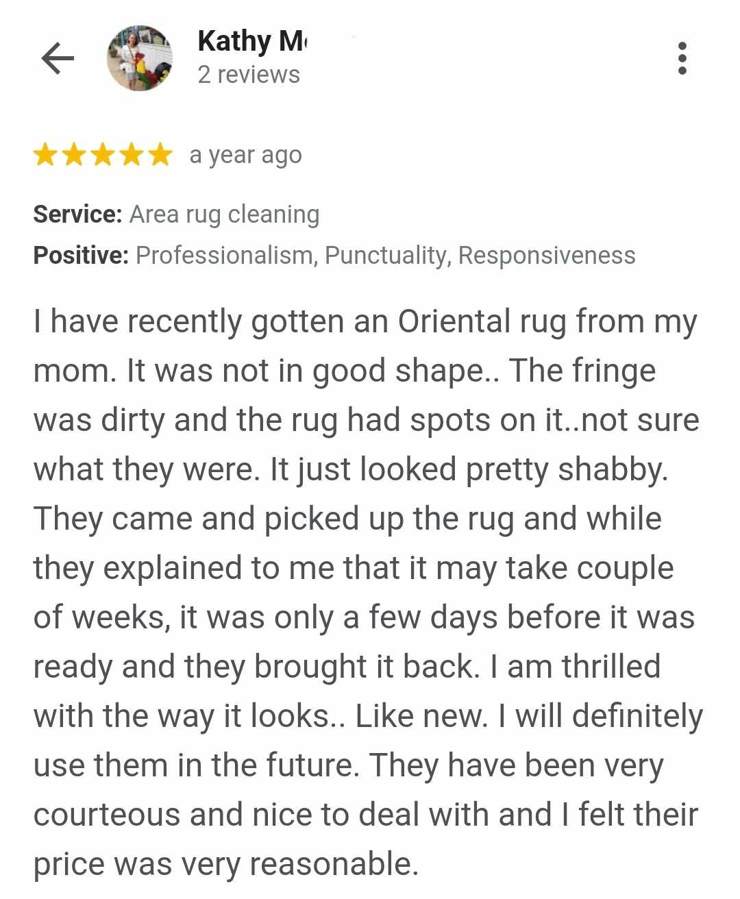 Whitehall Carpet Cleaning Columbia SC Google Review